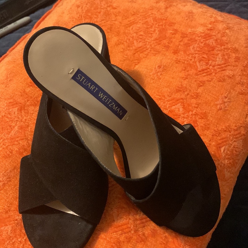 Stuart Weizman Black Heals Worn Once In Box - image 3